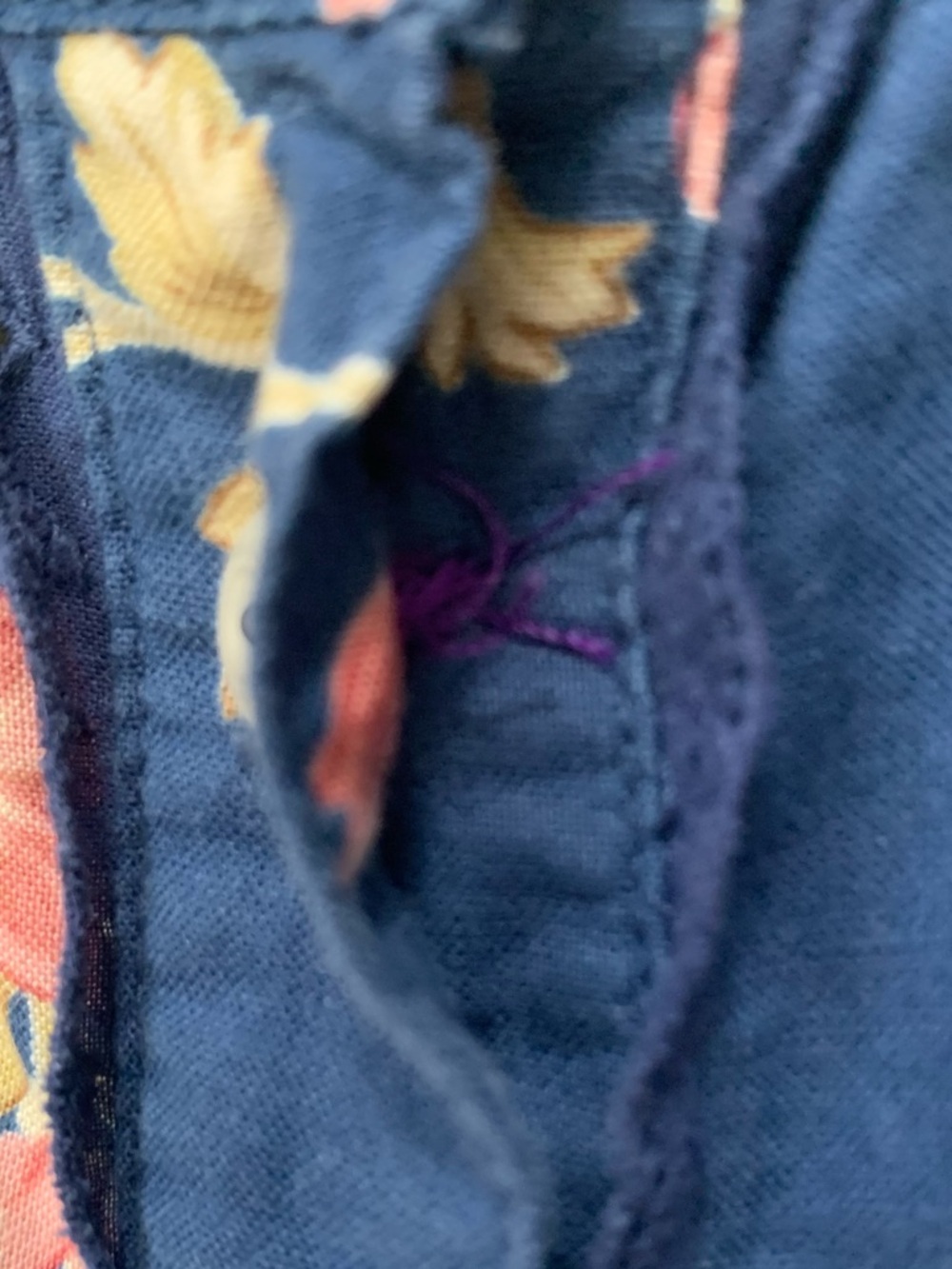 Ralph Lauren Navy Floral Maxi Skirt with Pink and Cream Blooms 100% Cotton - Picture 9 of 10